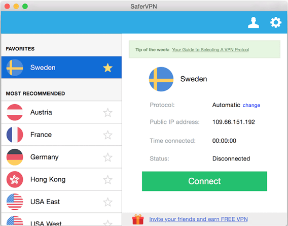 SaferVPN Mac Client